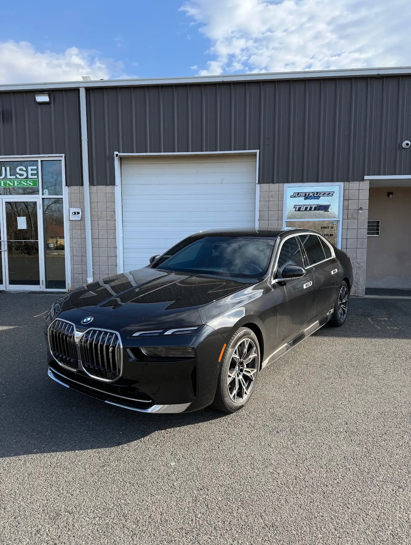 Black BMW sedan tint project at TintHQ